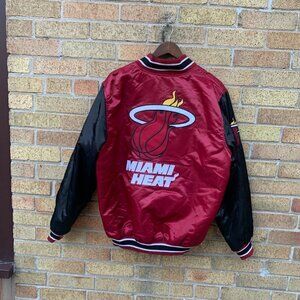 Vintage Reversible Miami Heat Bomber Jacket Large Giii By Carl Banks NBA